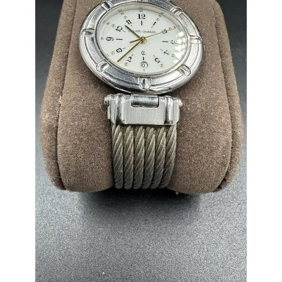 Philippe Charriol Watch Men's Wire Celtic Swiss Made Silver & Gold Colored Quart